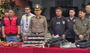 ผู้การโคราช แถลงข่าวทลายแก๊งลักตัดสายไฟเสาสัญญาณมือถือ รวบ 5 ผู้ต้องหา